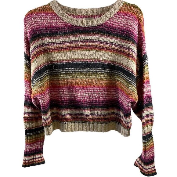 Billabong Easy Going Striped Colorful Pullover Sweater Size S - Picture 1 of 9